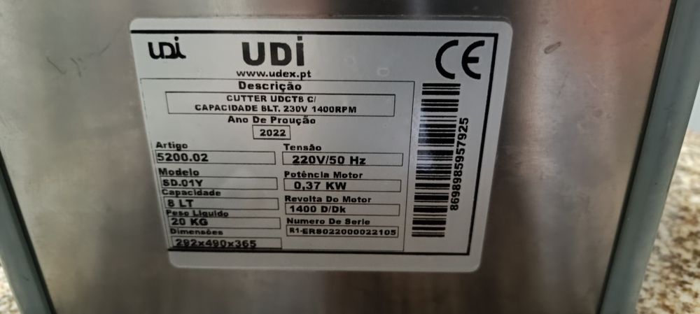 Cutter UDI UDCT8 8L-230V

Como Novo