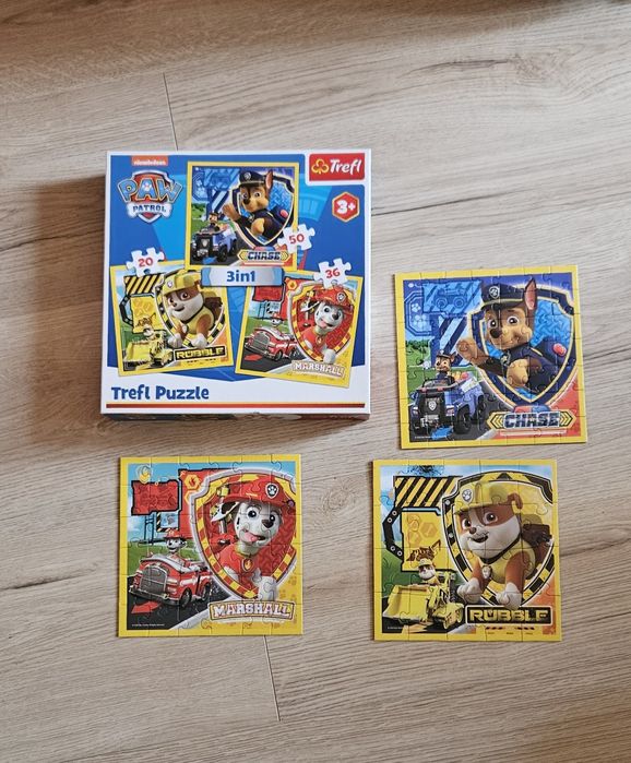 Puzzle Paw Patrol/Psi Patrol, 20, 36 i 50 elementów Trefl.