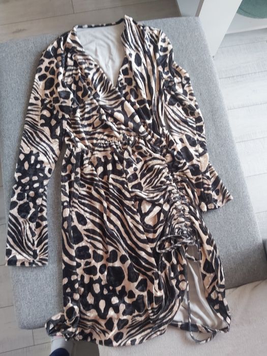 Sukienka welur uni print animal