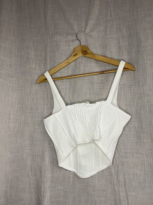 Biały top gorsetowy r. S H&M