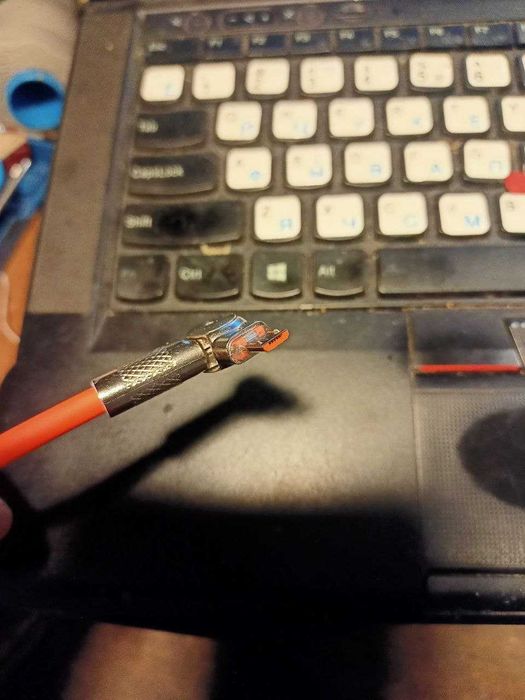 зарядний кабель USB -Type C/micro usb 100w  1m c шарниром 180%.