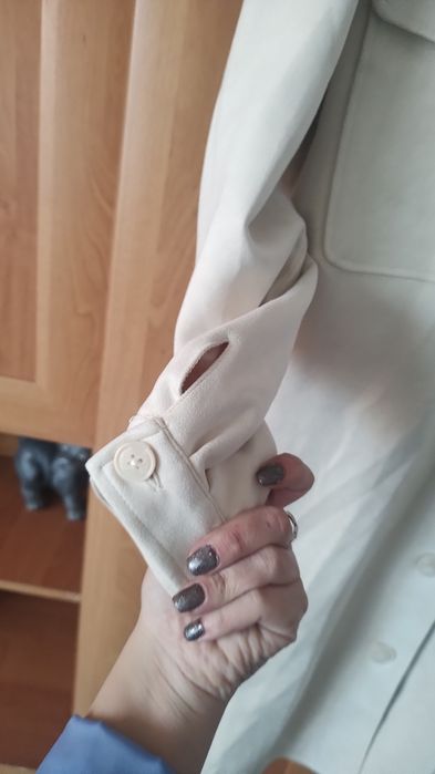 Kurtka koszulowa płaszczyk z imitacji zamszu S/M