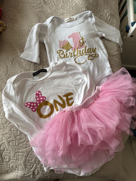 Zestaw na roczek body i spodniczka