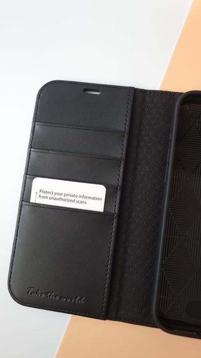 Etui Portfelowe TUCCH do IPhone 15 Pro Max 6,7 czarny, RFID