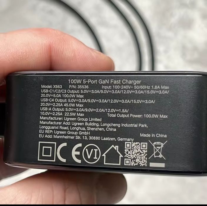 UGREEN NEXODE GaN 65W, 100W зарядний пристрій та є кабелі 100W 1м