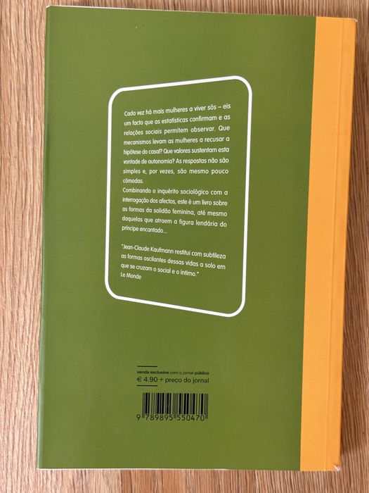 Livro “ a mulher só e o príncipe encantado” - Jean-Claude Kaufmann