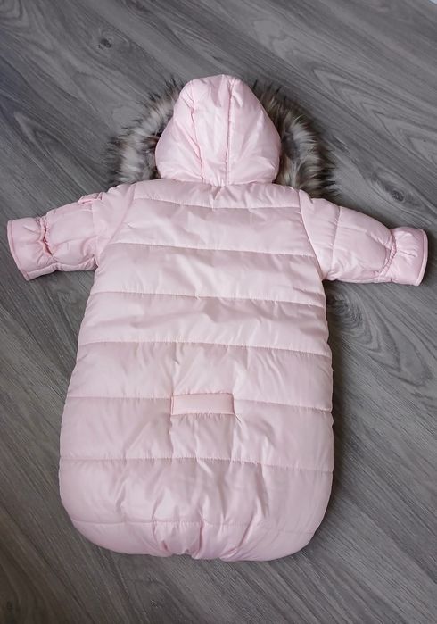 Зимовий дитячий теплий комбінезон - конверт для дівчинки Б/У 0-6 міс