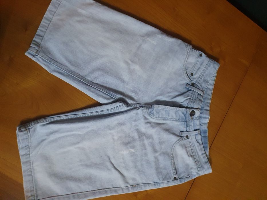 Calções de ganga clara para homem