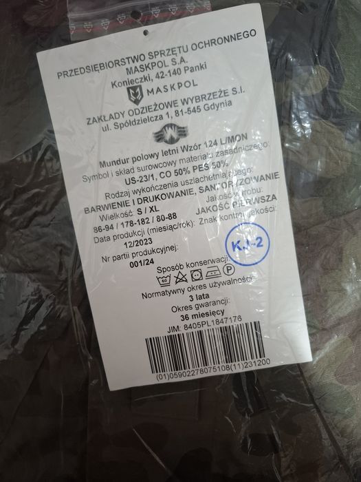 Mundur Wojskowy Polowy Letni wzór MON roz. S/XL.