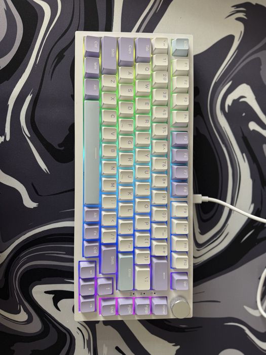 Ajazz AK820 !ГАРАНТІЯ! біло фіолетова клавіатура RGB нова ТОП