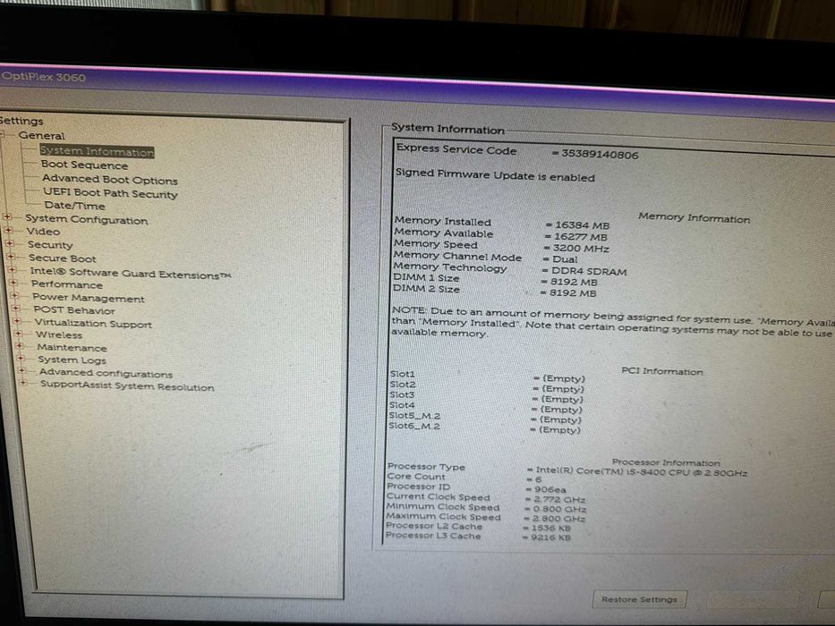 Комп'ютер Dell OptiPlex 3060 Intel i5 8400 6/6 ядра DDR4 16Gb