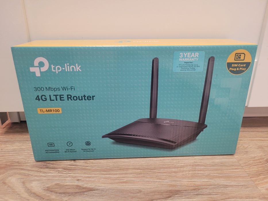 Router bezprzewodowy oraz na kartę SIM TP-LINK TL-MR100 LTE 4G