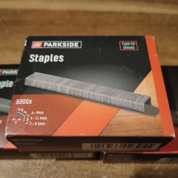 Parkside zszywki typ 53 długość 8mm 4000szt,6mm 4500szt,4mm 5000szt.-4Paczki