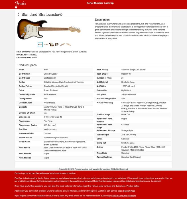Gitara elektryczna Fender Standard Stratocaster, futerał Rocktile NOWE