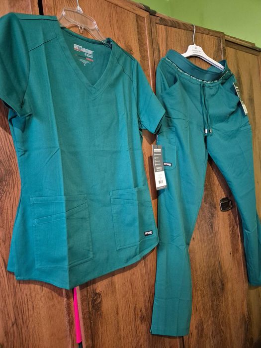 Premium zielony komplet Greys Anatomy by Barco USA XS nasze S proste