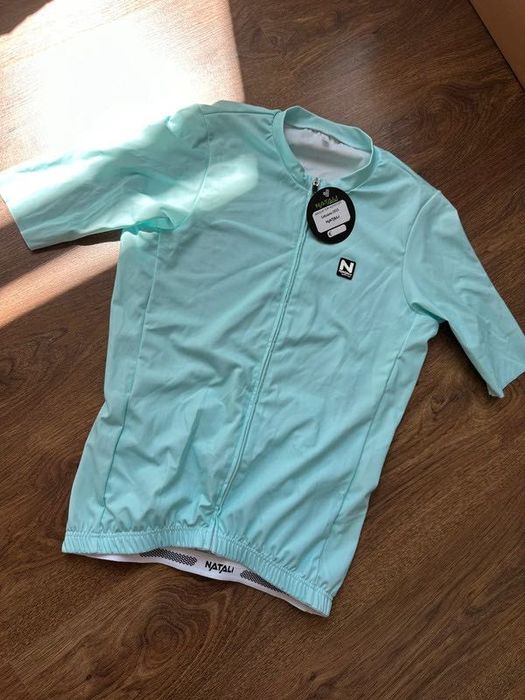 Męska koszulka rowerowa miętowa włoska Natali