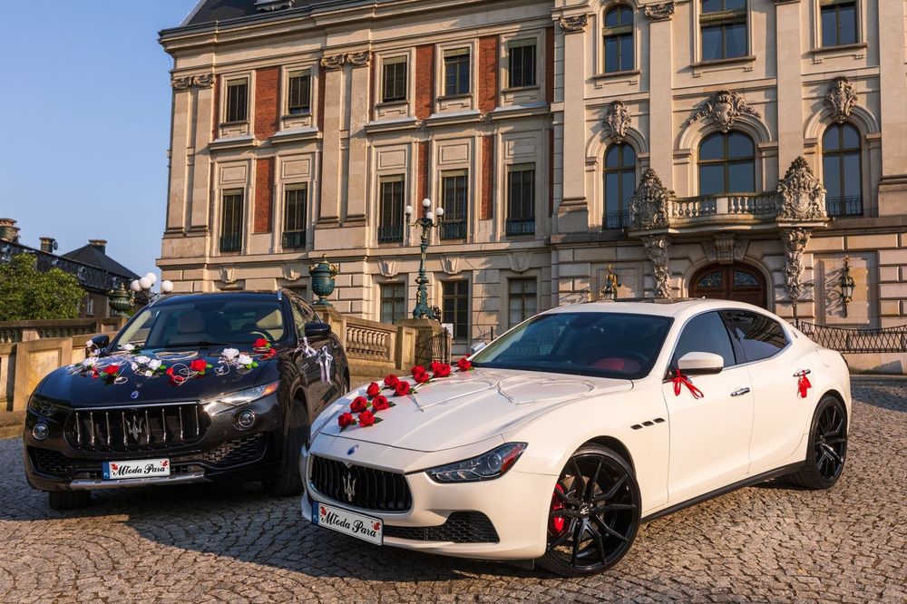 Samochody Maserati Levante ,  Granturismo Cabrio ,Ghibli auta do ślubu