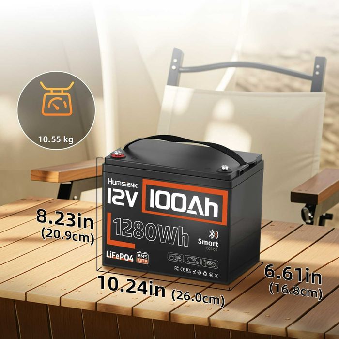 LiFePo4 Smart акумулятор Humsienk 100Ah Новий. Літій залізофосфатний