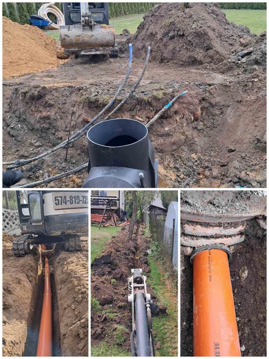 Mini koparka karczowanie wycinka równanie terenu wykopy rębak