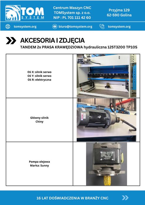 Prasa krawędziowa hydrauliczna TANDEM 2x 125T3200 TP10S