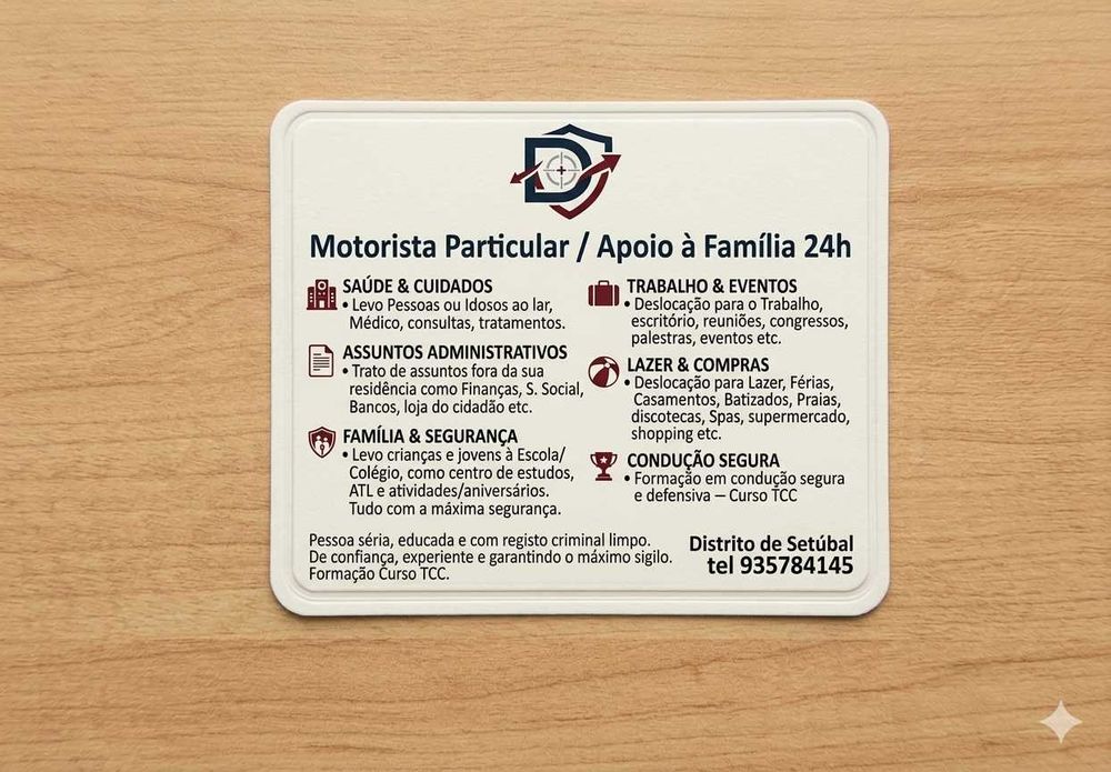 Motorista Particular/Apoio à Família 24h