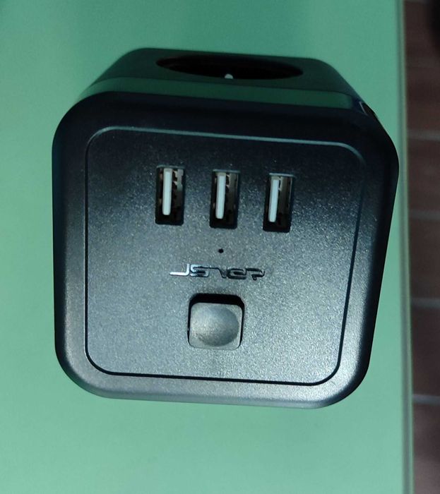 CARREGADOR Jsver Tomada 3 Vias Multi Socket Cubo 3 Usb Proteção