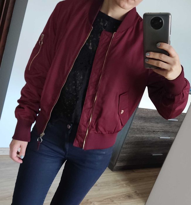 Bomberka Bomber jacket Kurtka Kurteczka przejściowa Żakiet Bordowa