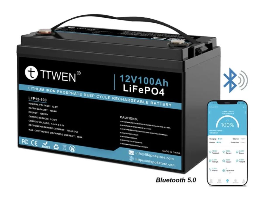 Літій-залізо-фосфатний акумулятор TTWEN 12 V 100 Ah LiFePO4