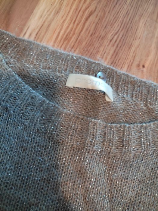 Jak nowy beżowy sweter z błyszczącą nitką r. S/36 Promod