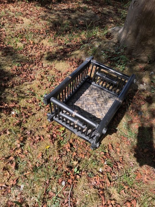 Cesta de bambu, preta