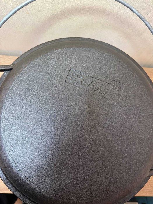 Казан-котел чавунний туристичний з кришкою Brizoll 8,10,12 л.