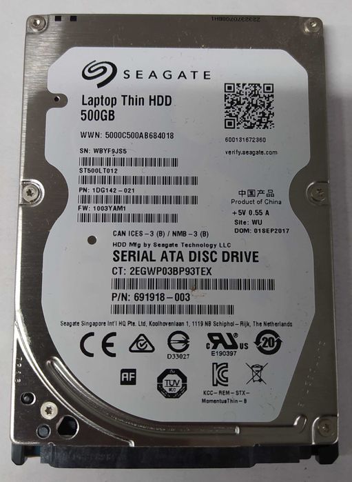Жесткий диск HDD SATA 2.5" Seagate 500 Гб