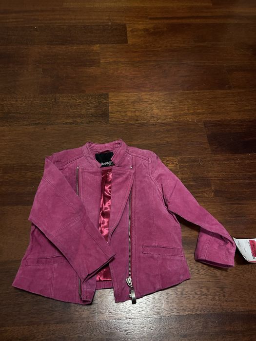 Elegancka ramoneska zamsz dla dziewczynki 110 z metka