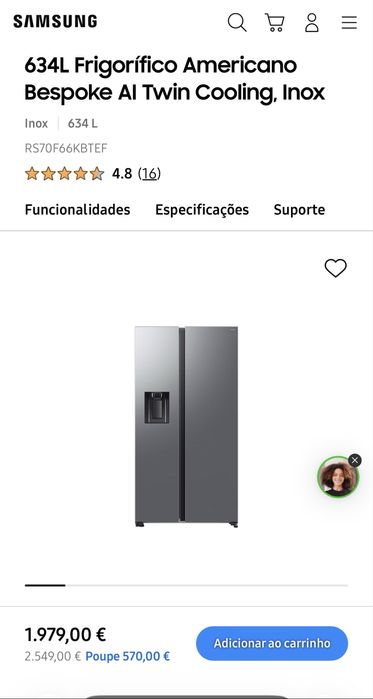 Frigorifico Americano Samsung 634l Novo em caixa