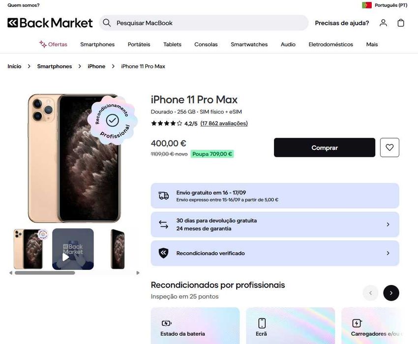 iPhone 11 Pro Max 256 Gb como Novo (Garantia de 6 meses)