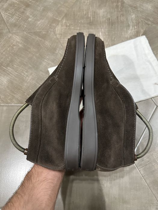 Замшевые лоферы Santoni