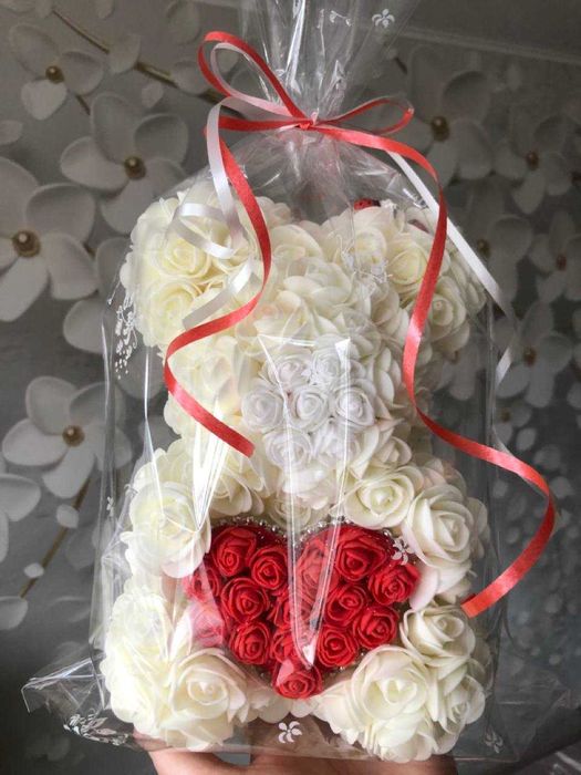 Медведь, Ведмедик с троянд подарок  Мишка из роз подарок для девушки