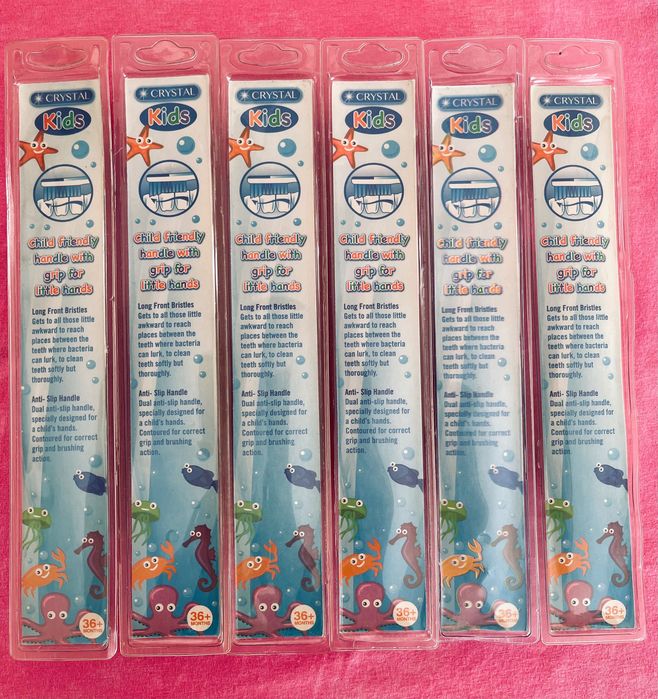Нові дитячі зубні щітки Crystal Kids 3+ (6 шт.)