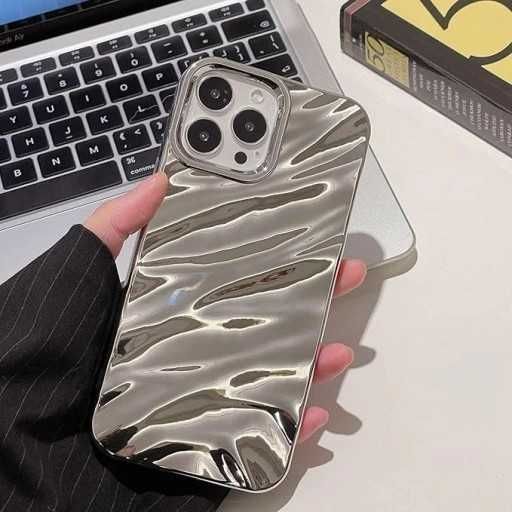 Plecki faliste do Apple Iphone 15 pro max srebrny