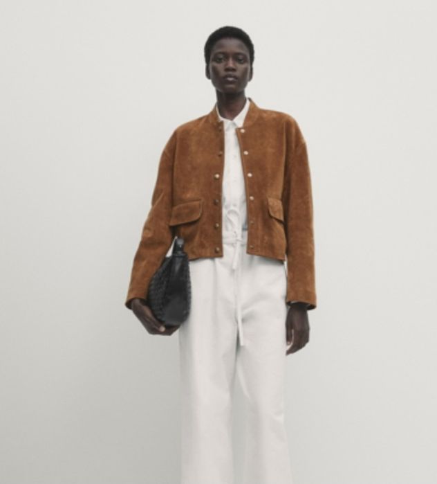 Bomber, kurtka zamszowa