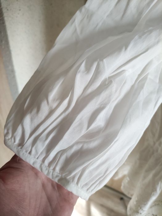 Tunika - bluzka biała haftowana koronka na guziki Reserved 42/44