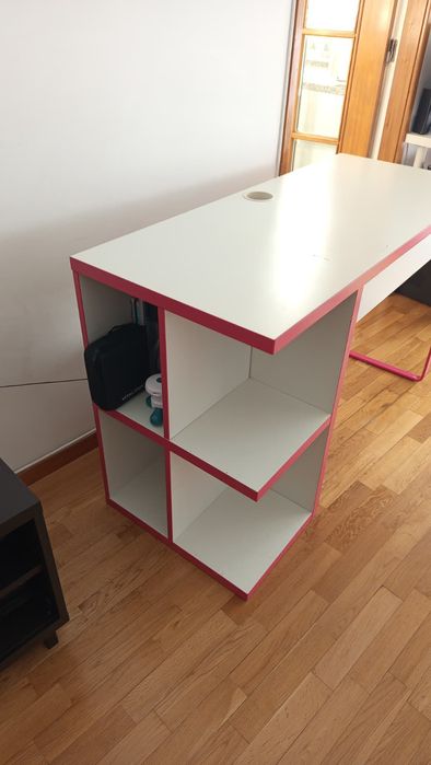 Secretaria Micke ikea 120x50 + cadeira + candeeiro