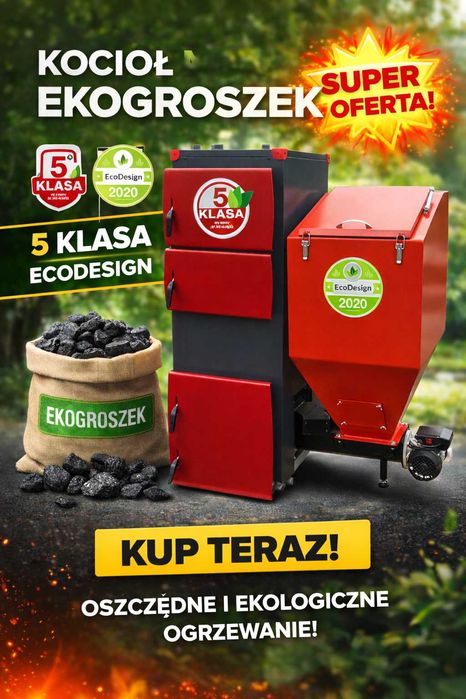 Kocioł c.o. na ekogroszek kotły z podajnikiem piece 5 klasy 25 kW