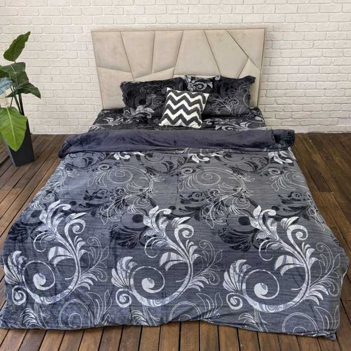 Теплі плюшеві комплекти постільної білизни євро (мікрофібра)