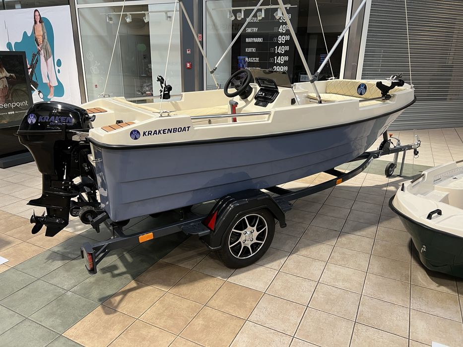 NOWA łódź łódka KRAKEN 380 OPEN z kierownicą SILNIK 12KM Rekreacyjna