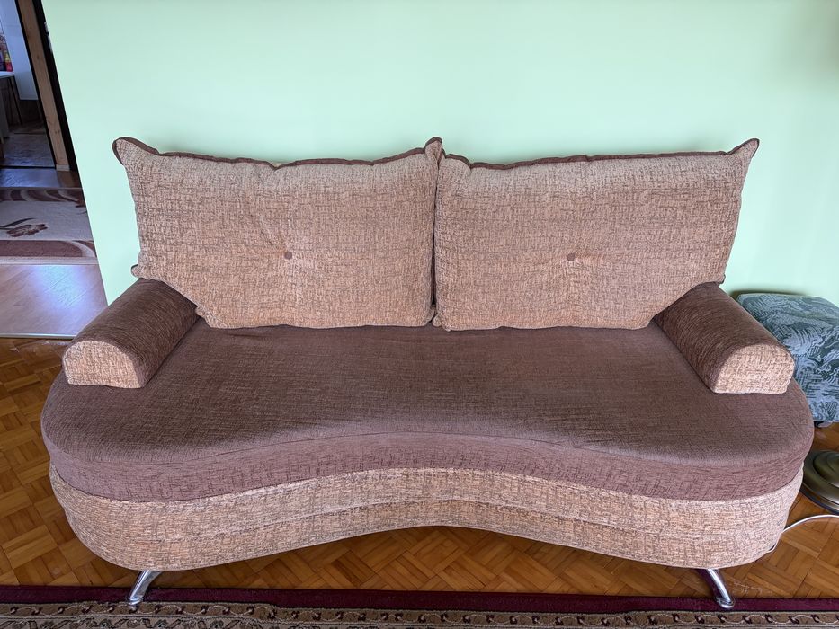 Sofa z funkcją spania + fotel + stolik ława