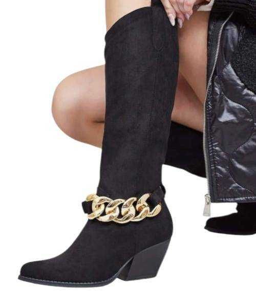 Piękne nowe zamszowe kowbojki ocieplane rozmiar 38 - wkładka 24, 5 cm