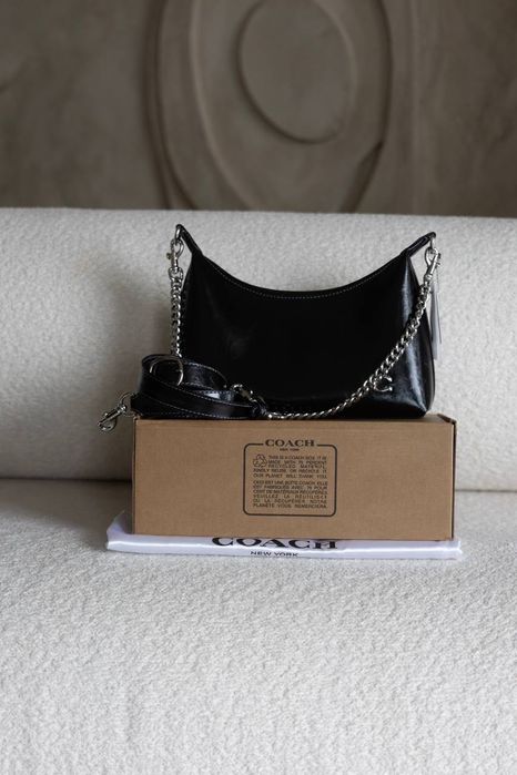 Сумка Coach / сумочка коуч коач чорна лакована