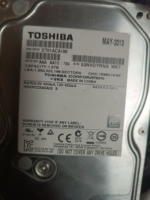 Toshiba Hdd 1tb в хорошому стані