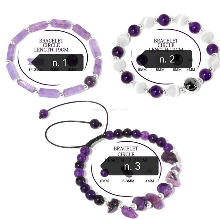 Pulseiras de pedras ( ametista purificada)